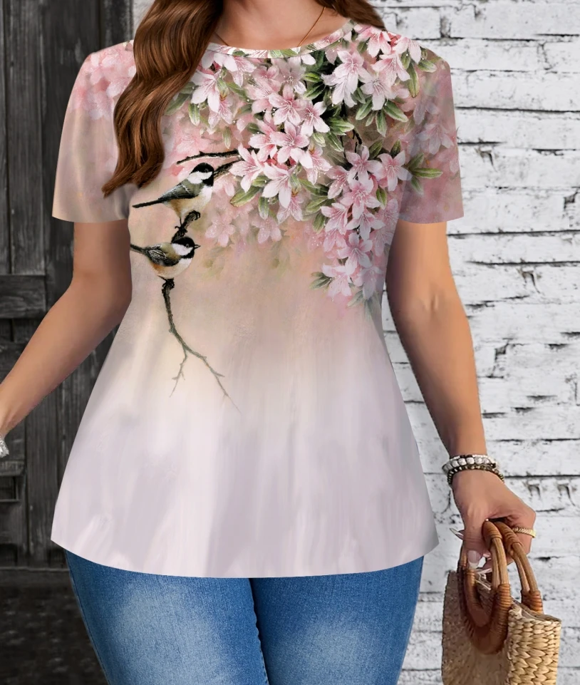 Plus Size Elegant Casual Woman T-Shirt Fashion Loose T-Shirt Woman Temperament Long sleeve T-Shirt Holiday Weekend view 5