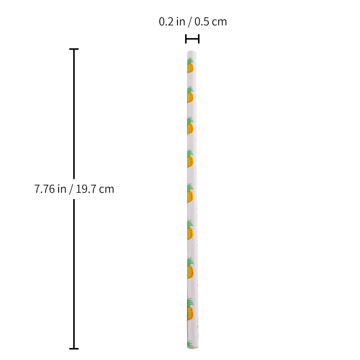 

100Pcs Biodegradable Fruit Printed Paper Straws Thick Durable Summer Party Disposable Drink Straws Watermelon Pineapple