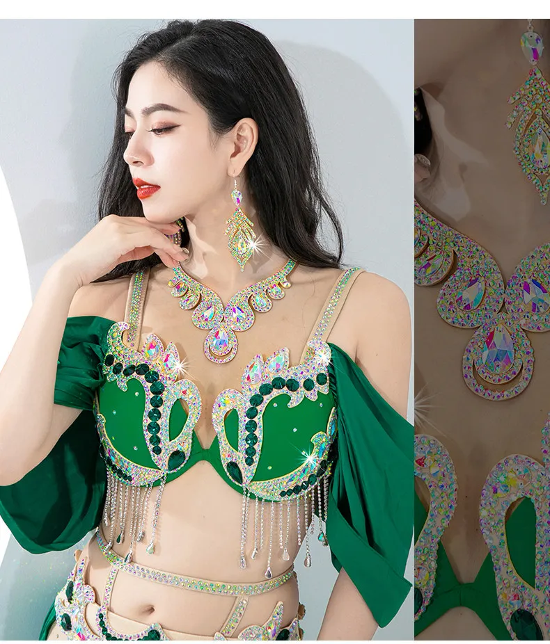 Belly Dance Performance Necklace Customization Senior Luxury Rhinestones Accessories Oriental Modern Dancing Ornament