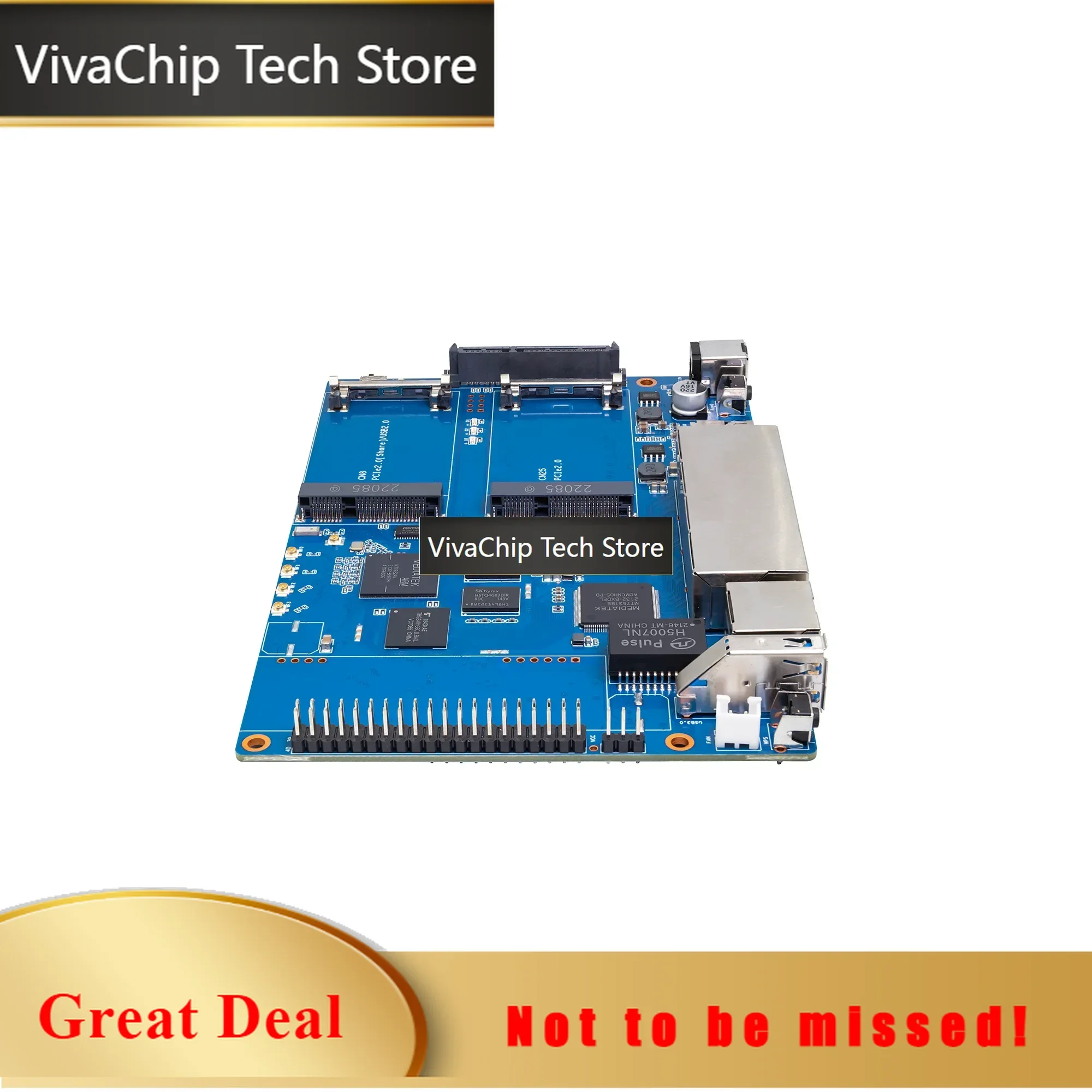 VivaChip TechBanana PI BPI-R64 With MT7615 Module R64 Metal Case MediaTek MT7622 8G EMMC Flash 1G DDR3 Support Wifi Bluetooth PO