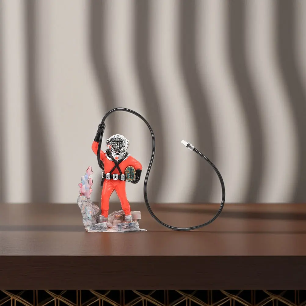 

Diver Aquarium Decoration Resin Lifelike Air Bubbler Freshwater Fish Tank Ornament Fun Unique Aquarium Decor Accessory