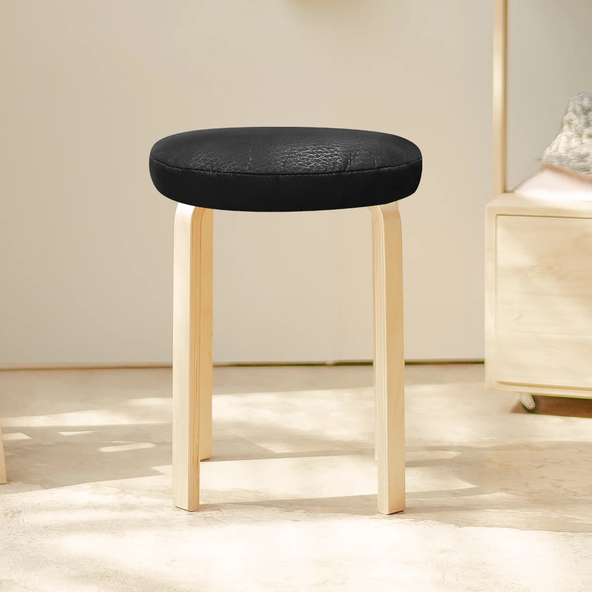 Cotton Stool Cover Round Seat Chair Protector Covers for Chairs Barstool Cushion