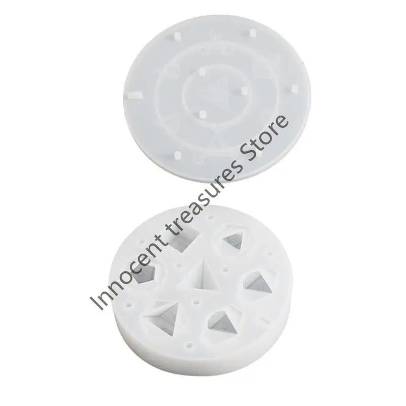 

3XUA 7 Shapes Dices Dies Resin Castings Mold Game Dices Pentagon Square Triangle Mold