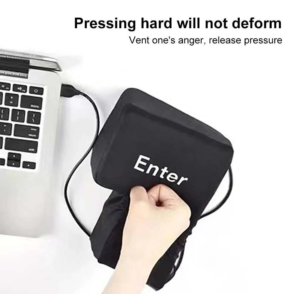 Big USB Enter Key Huge Pillow Computer Button Return Key Anti Stress Button Desktop Pillow Stress Relief Toy For Programmer