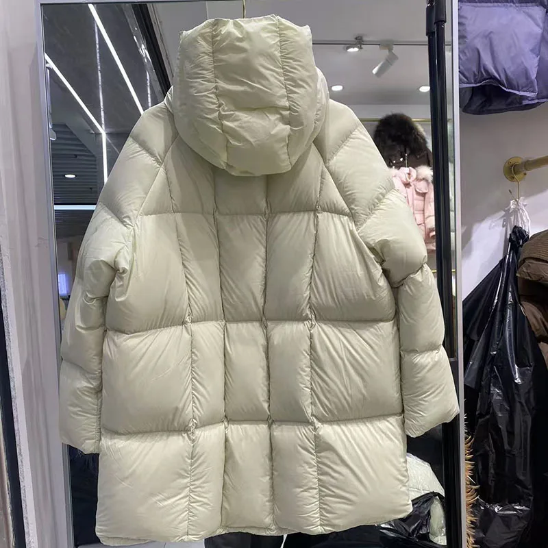 Abrigo de invierno para mujer, chaqueta de plumón 2025, nueva chaqueta de plumón de pato blanco grueso y cálido con capucha, chaqueta de plumón para mujer Parker, chaqueta de plumón para mujer H443