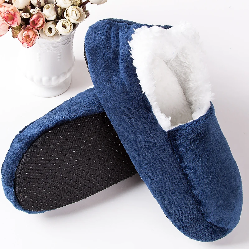 Warm Indoor Slippers Men's Slippers in Winter Fluffy Home Non-slip Slippers Plush Indoor Slippers for Men