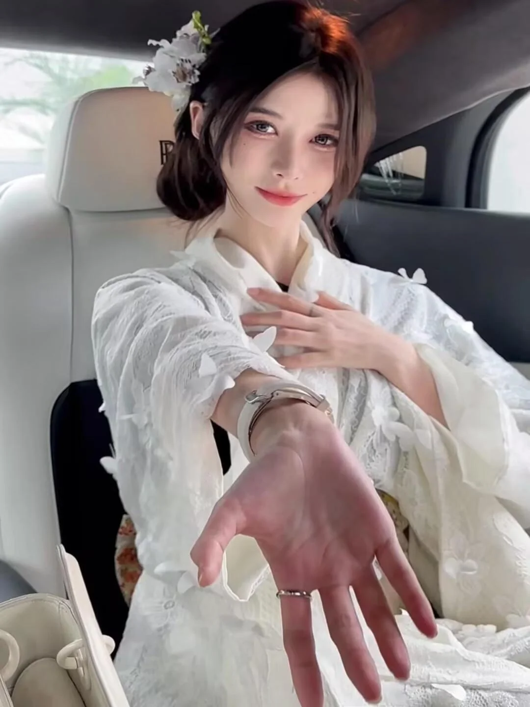 여성용 이너 라이너가 있는 이중 레이어 레이스 기모노 의상 loween Bla 갱스터 테마 로맨틱 젠틀 화이트