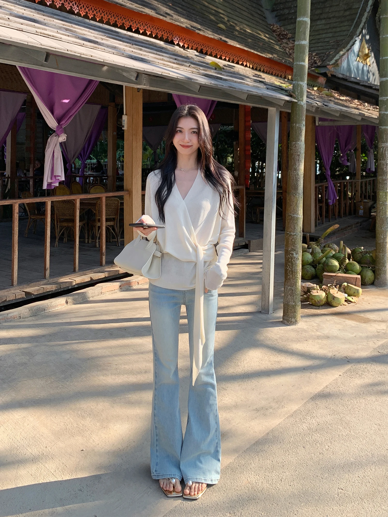 

Приталенные прямые джинсы с высокой талией, женские эластичные длинные брюки MULVAN, ультра модель, супер длинные ноги, узкая версия, джинсовая ткань