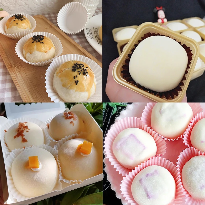 Molde de papel para cupcakes, copo à prova de óleo, envoltório de cor sólida para cozimento, festa de aniversário, decoração de bolo, bandeja,