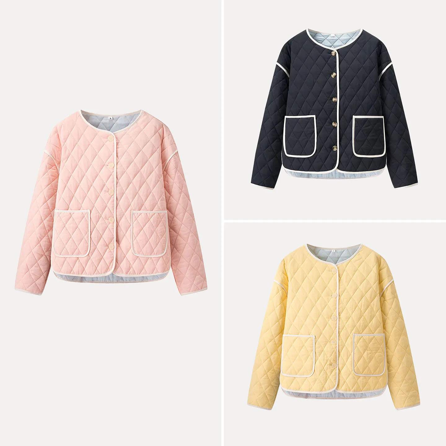 

Faionable Pure Color Cotton Jaet Women's Sle Versatile Daily Sweet Single Button Closure Long Sve round Ne Coat