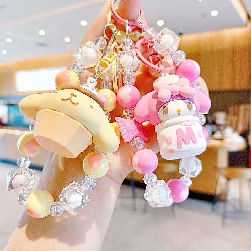 Kawaii Sanrio Portachiavi Kuromi My Melody Anime Cartoon Portachiavi Hello Kitty Cinnamoroll Bambole Giocattoli Borsa Zaino Ciondolo Regali