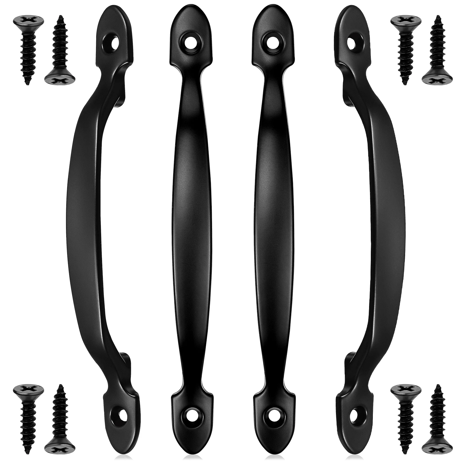 

4 pcs Stainless Steel Door Handles Modern Design Easy Install For Cabinet Drawer Furniture Front Gate Pulls Hardware