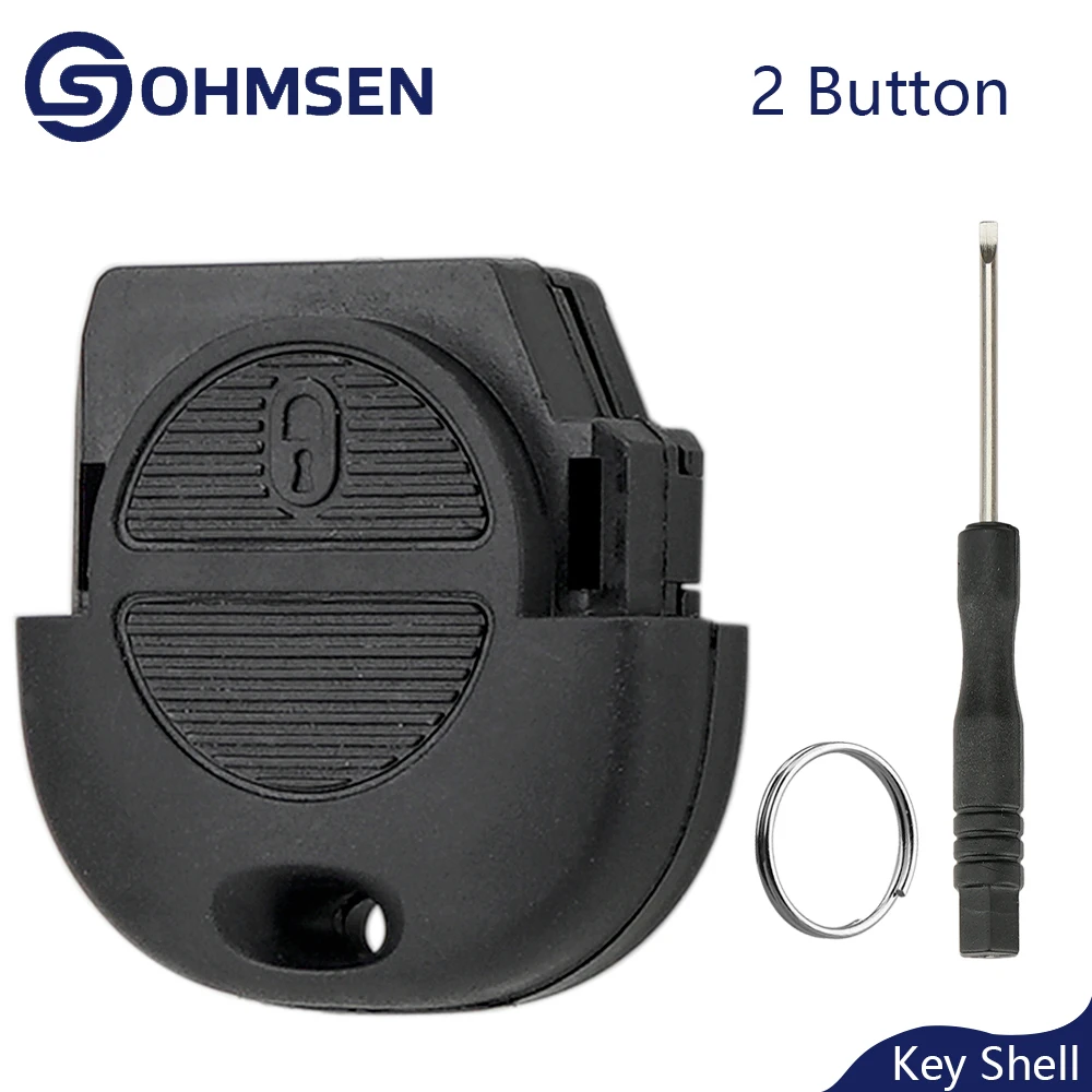 

OHMSEN 2 Button Remote Key Fob Case Shell for Nissan Micra Almera Primera X-Trail Navara Terrano Patrol Maxima Vanette