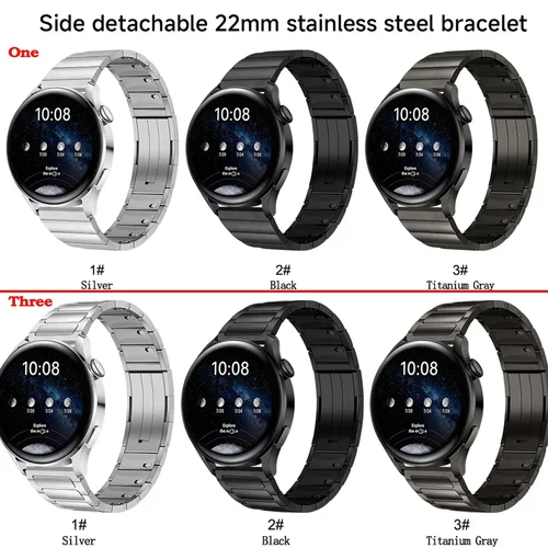 Imagen 2 del producto Correa de acero inoxidable de lujo de 22mm para Huawei Watch 6 GT6 5 Pro GT4 GT3 GT2 Pro/GT2 pulsera de Metal de 46mm para Huawei Watch 3/4 Pro