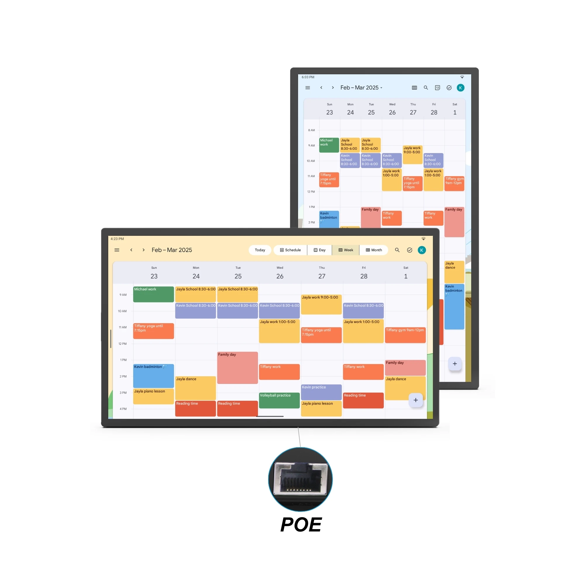 

Android14 Wall-mounted Digital Family Calendar Photo Frame Touch Screen Electronic Chore Chart To-Do List Notepad Clock MP3 WiFi