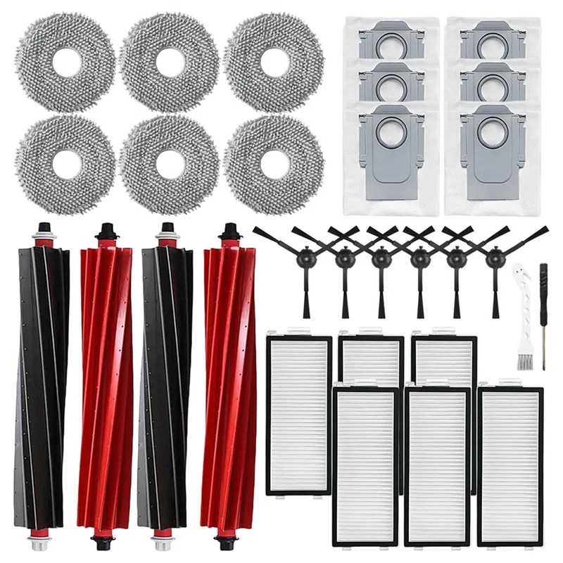 التسوق المنزلي لـ Roborock Qrevo Master/V20/P10S Pro مكنسة كهربائية روبوت الجانب الرئيسي فرشاة تصفية ممسحة القماش أكياس الغبار استبدال