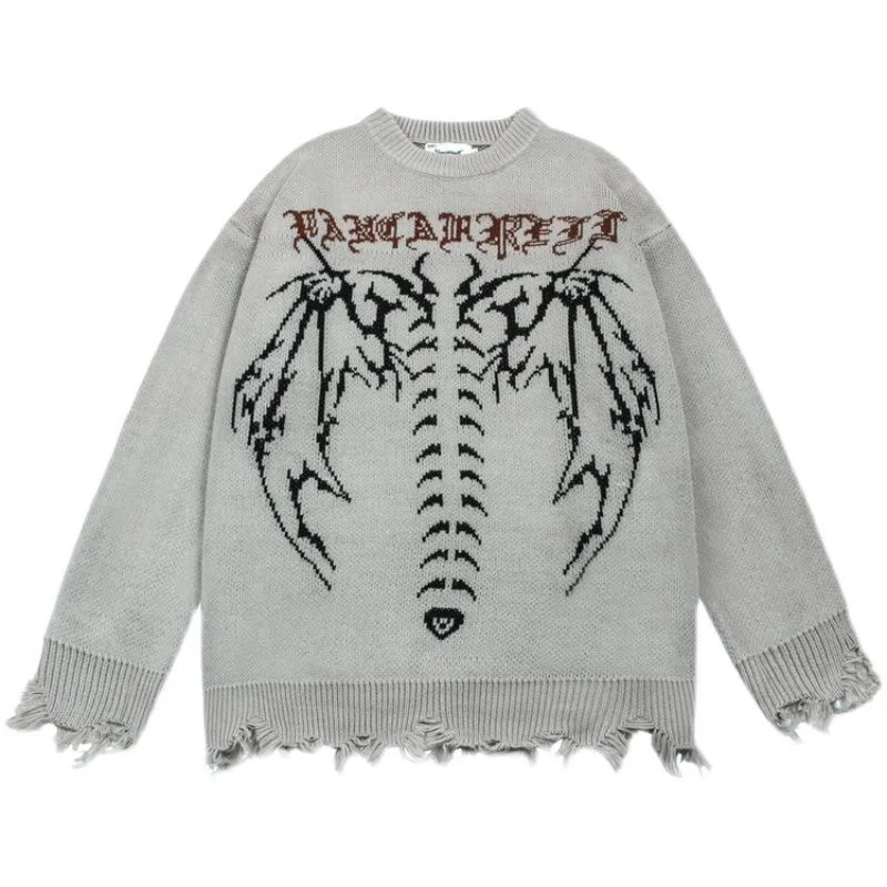 Maglione lavorato a maglia retrò da strada all'aperto stampato tendenza moda autunno e inverno per maglione caldo spesso sportivo allentato casual da uomo