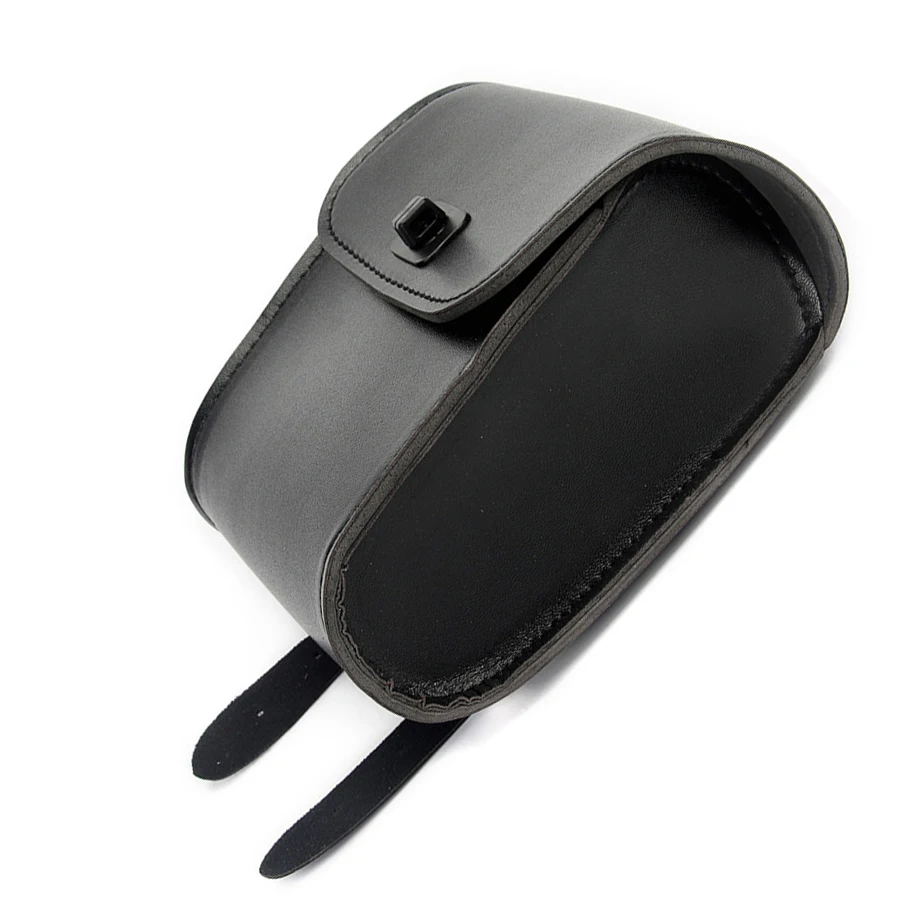 

Universal Motorcycle Black Saddle Bag PU Leather Front Handlebar Tool Bag Luggage Saddlebags