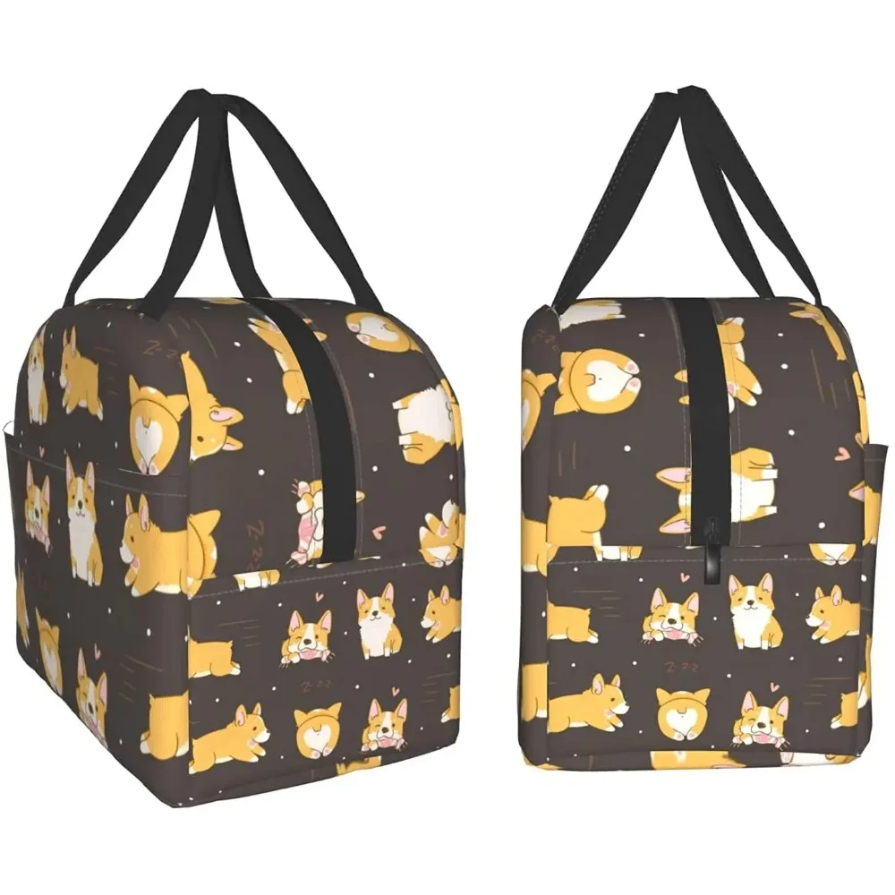 Borsa per il pranzo Kawaii Corgi Borsa termica per il pranzo Borsa termica per il pranzo Borse per il pranzo termiche per le donne Picnic