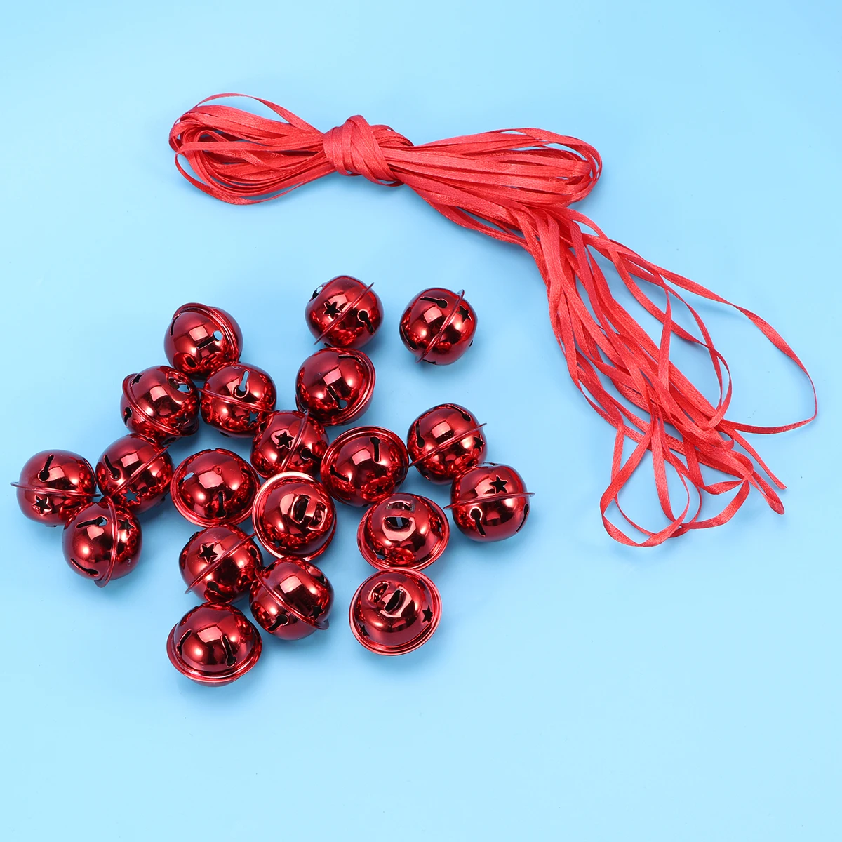 

11pcs Jingle Bells Decor Set 5Cm Golden Christmas Bells Ribbon For Holiday Party Diy Craft Wind Chime Hanging Bell Accessories
