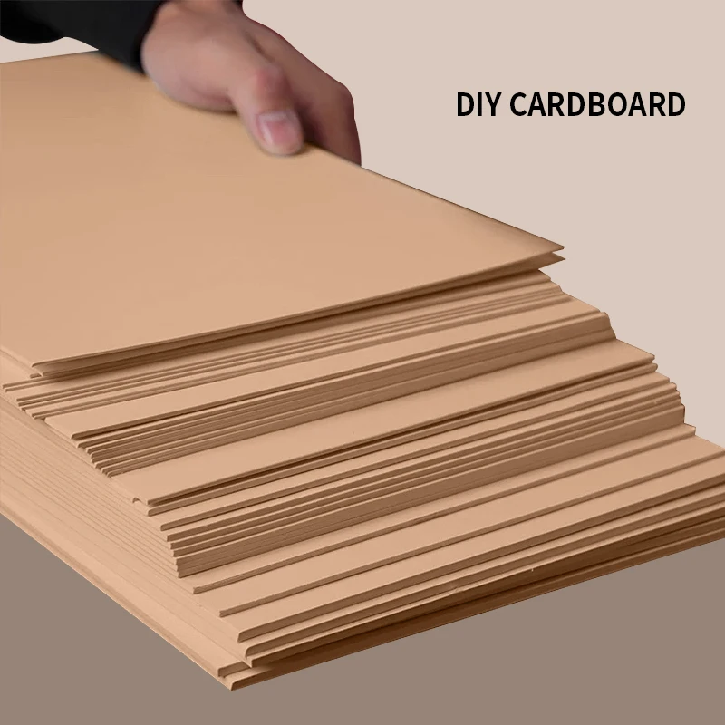 ﻿ 5Sheets A4 1mm 1.5mm 2mm 3mm Solid Brown Hard Thicken Kraft Paper Cardboard Paperboard For DIY Handmade Album Cover Package