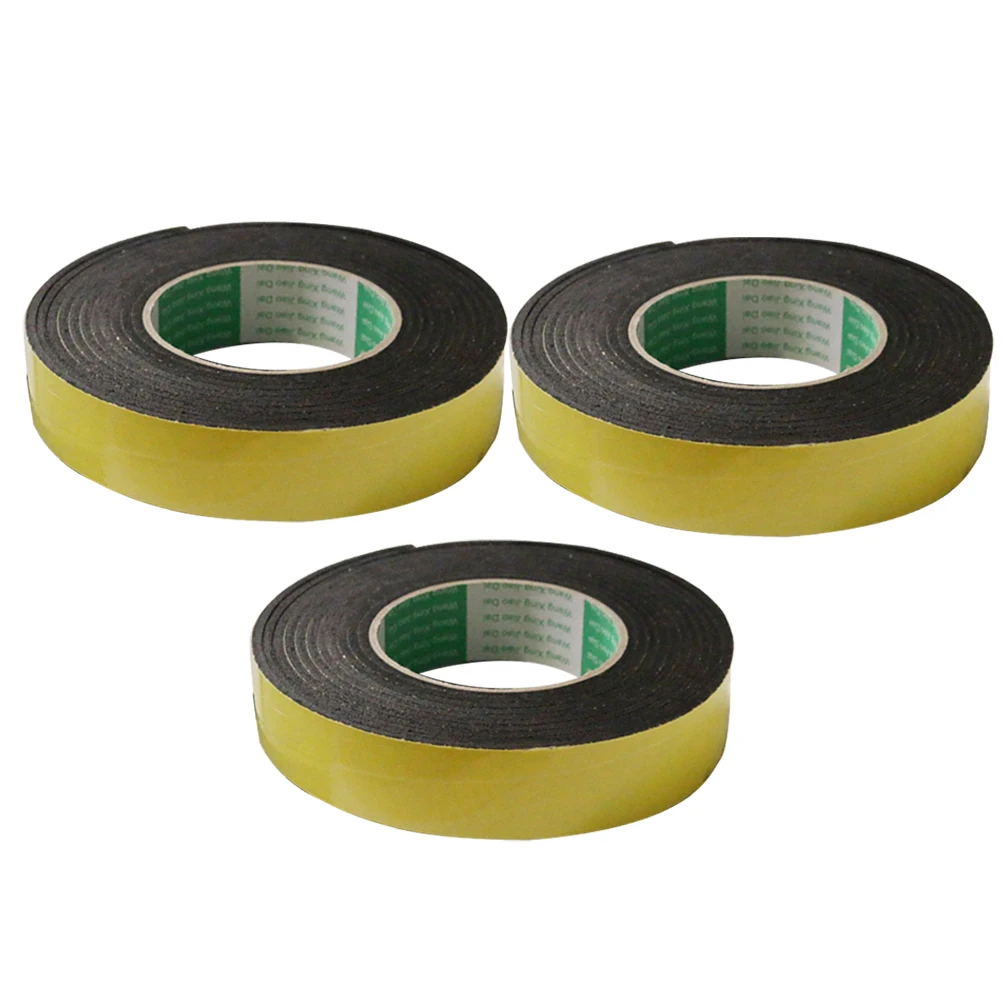 

3pcs Foam Tape 3mm EVA Sponge Single Sided Adhesive Sticker Glue Strip Black Electric Weatherproof Sealing Door Trunk Roof Rail