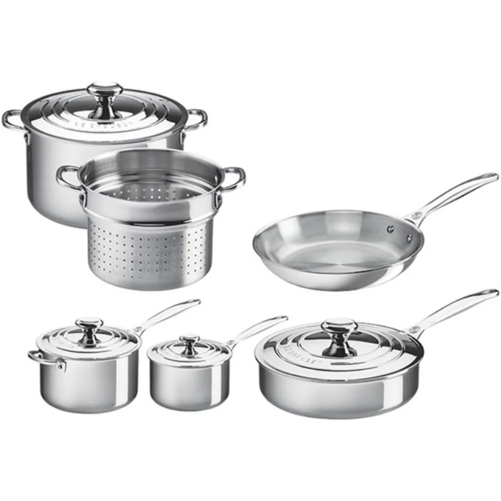 Tri-Ply Stainless Steel 10 pc. Cookware Set