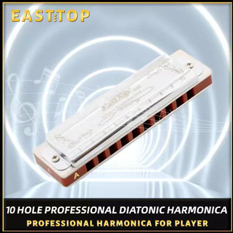 East top 10 hole harmonica professional blues  harp diatonic harmonica for beginnger,player,gift