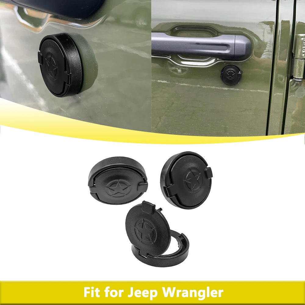 Universal for Jeep Wrangler Multi Size Door Keyhole Protection Cover Exterior Decorative Accessaries Rust Prevention Kit 3pcs