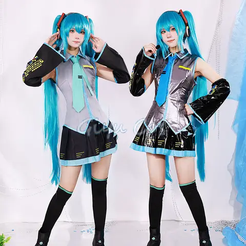 Mikuu Cosplay disfraz carnaval uniforme peluca Anime disfraces de Halloween mujeres