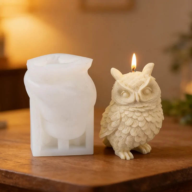 

Большая силиконовая форма для свечей с совой, 3D животное, сова, сделай сам, ручная работа, ароматерапия, гипс, эпоксидная смола, форма для изготовления украшения дома, поделки
