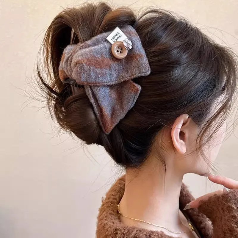 Vintage Style Hair Clip For Women's High-end Feeling 2025 New Hair Clip, High-end Shark Clip At The Back Of The Head