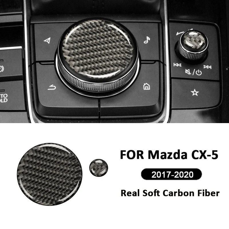 

For Mazda CX-5 2017-2020 Carbon Fiber Car Center Console Gear Shifter Knobs Trim Dots Interior Decoration Sticker Accessories