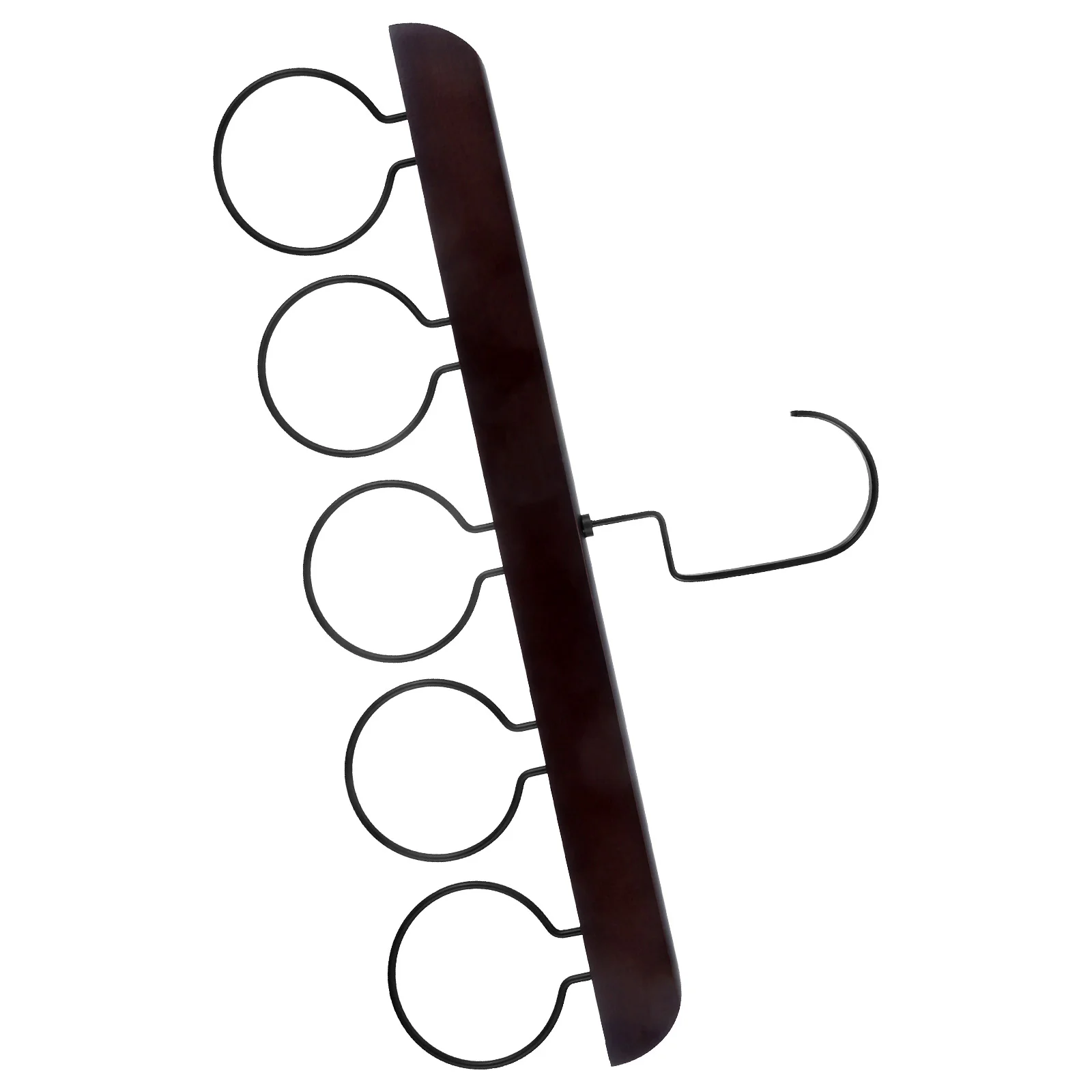 

Multifunctional Wooden Scarf Closet Organizer Hanger Ties Belts Shawls Holder Rack with 5 Loops (Retro Color)