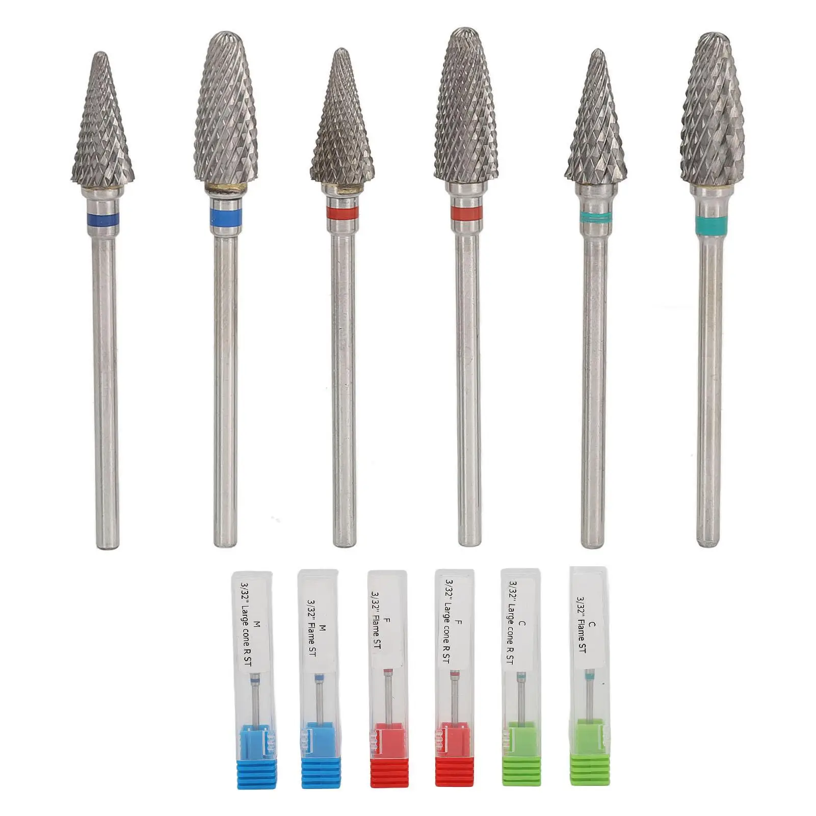 

6pcs Tungsten Steel Nail Art Drill Bits Remove Dead Skin Manicure Grinding Heads - Nails Polishing Accessories