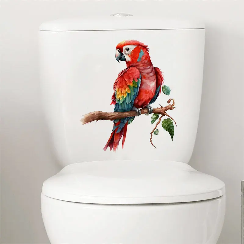 M413 Hand painted Parrot Wall Sticker For Home Decoration Sticker Toilet Living Room Cabinet Refrigerator Home Decals