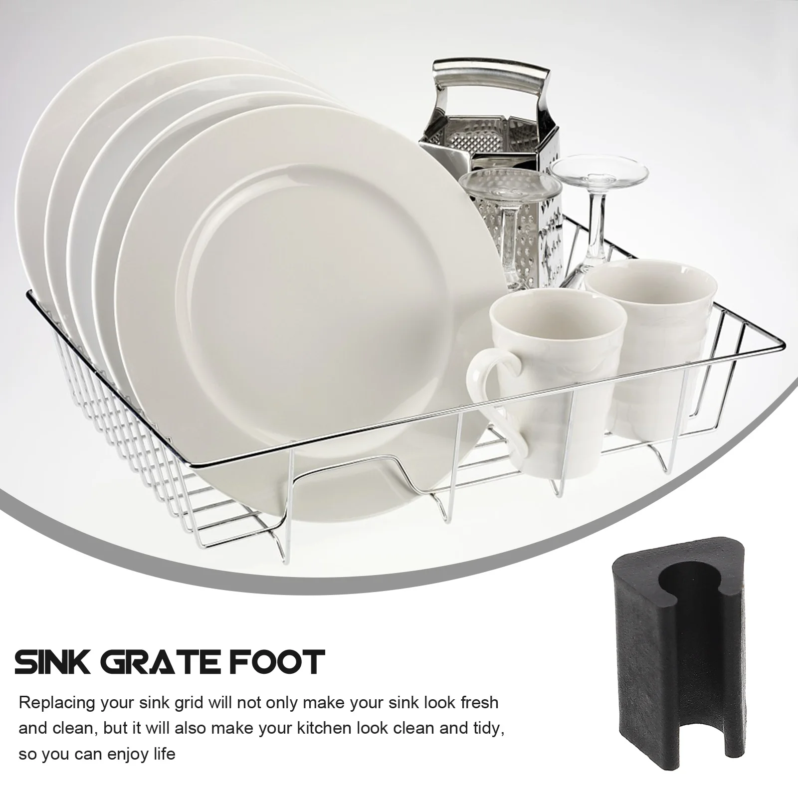 

100Pcs Sink Grate Foot Plastic Furniture Protector Non-Deformation Wire Rack Feet Replacement for Kitchen Sink Grid Chair Floor