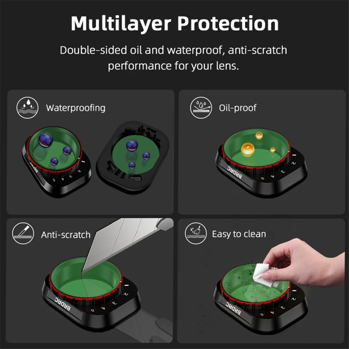 BRDRC For DJI Mini 4 Pro VND Filter Adjustable VND2-5 Drone Camera Lens Filter Camera Optical Glass Filters