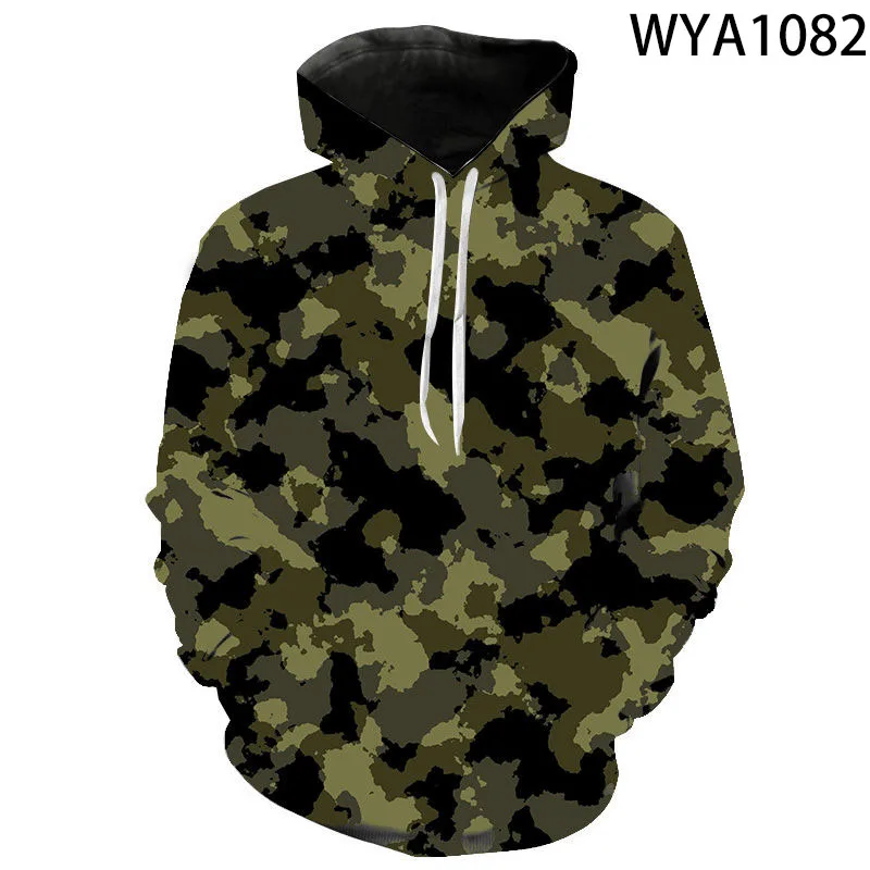 2022 New Men Women Children 3D Hoodies Military Camouflage Print Sweatshirt Casual Boy Girl Kids Cool Streetwear Hooded Pullover