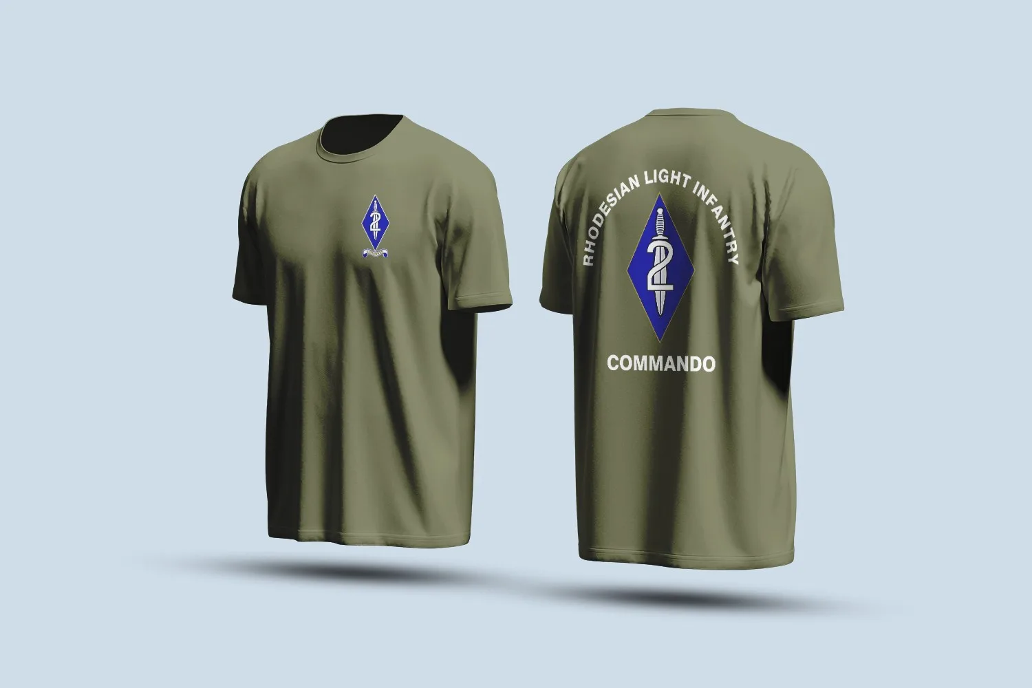 

RLI Military Rhodesian Light Infantry 2 Commando T-Shirt Short Sleeve Casual 100% Cotton Shirt