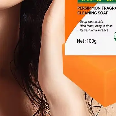 

Persimmon Facial Soap, Moisturizing & Oil Control Face Wash Foam, Hydrating Cleanser for Acne-Prone Skin, Handmade Soap