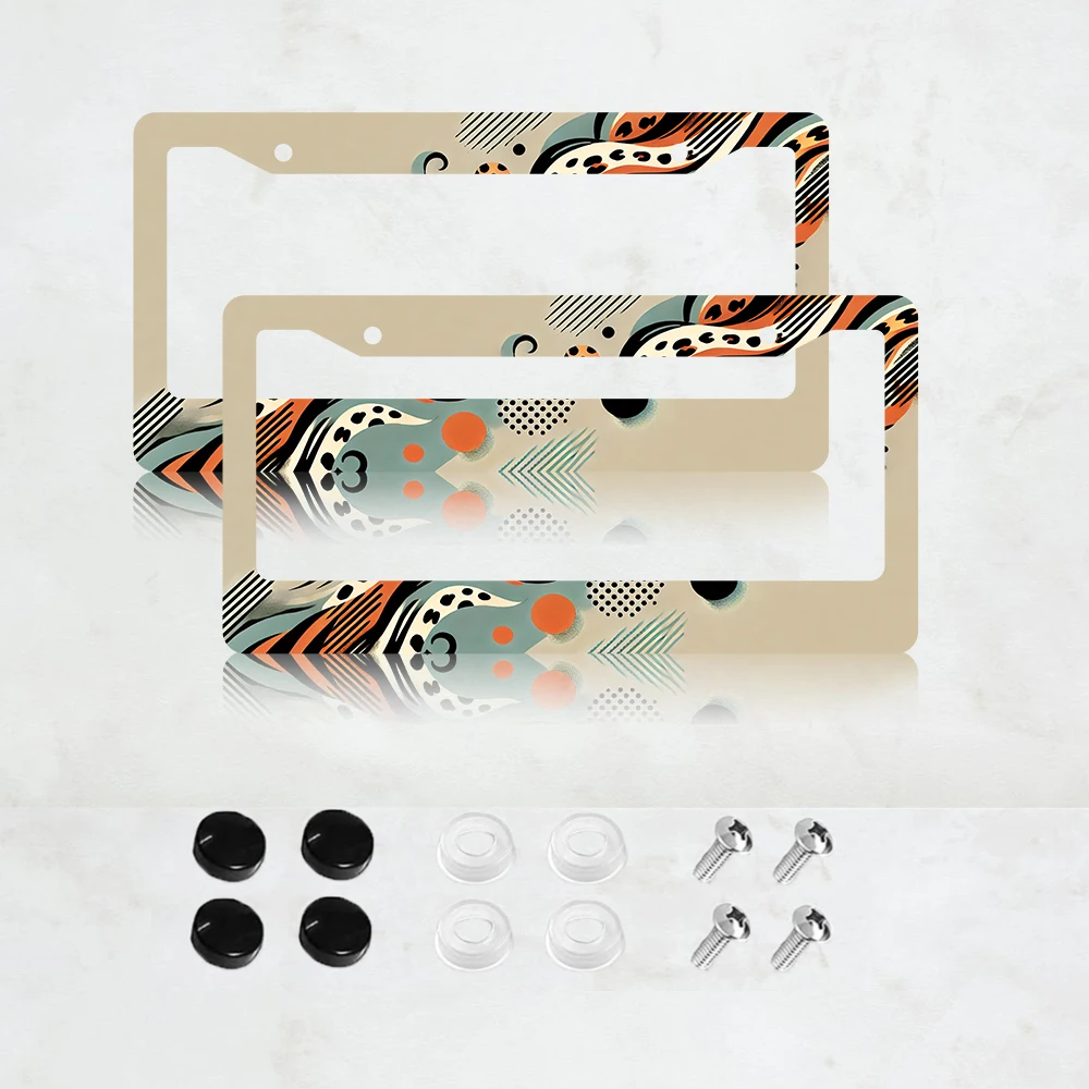 

Рамка для номерного знака из алюминия с леопардовым принтом, 2 шт. – стандартный размер США, декоративный кронштейн для автомобильного номерного знака, 2 отверстия для декора авто