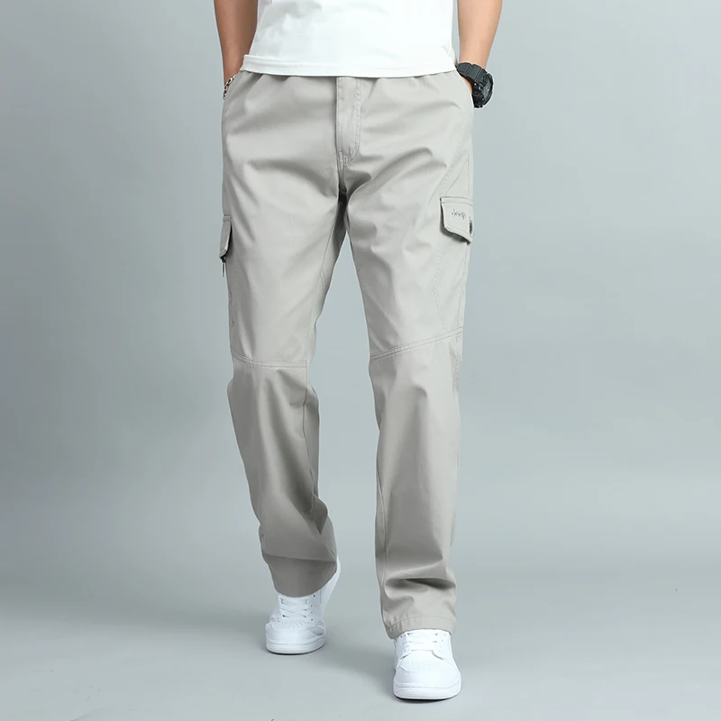 Novo verão casual escalada joggers sweatpants homem outono primavera algodão preto calças de trabalho tamanho grande 6xl calças de carga dos homens