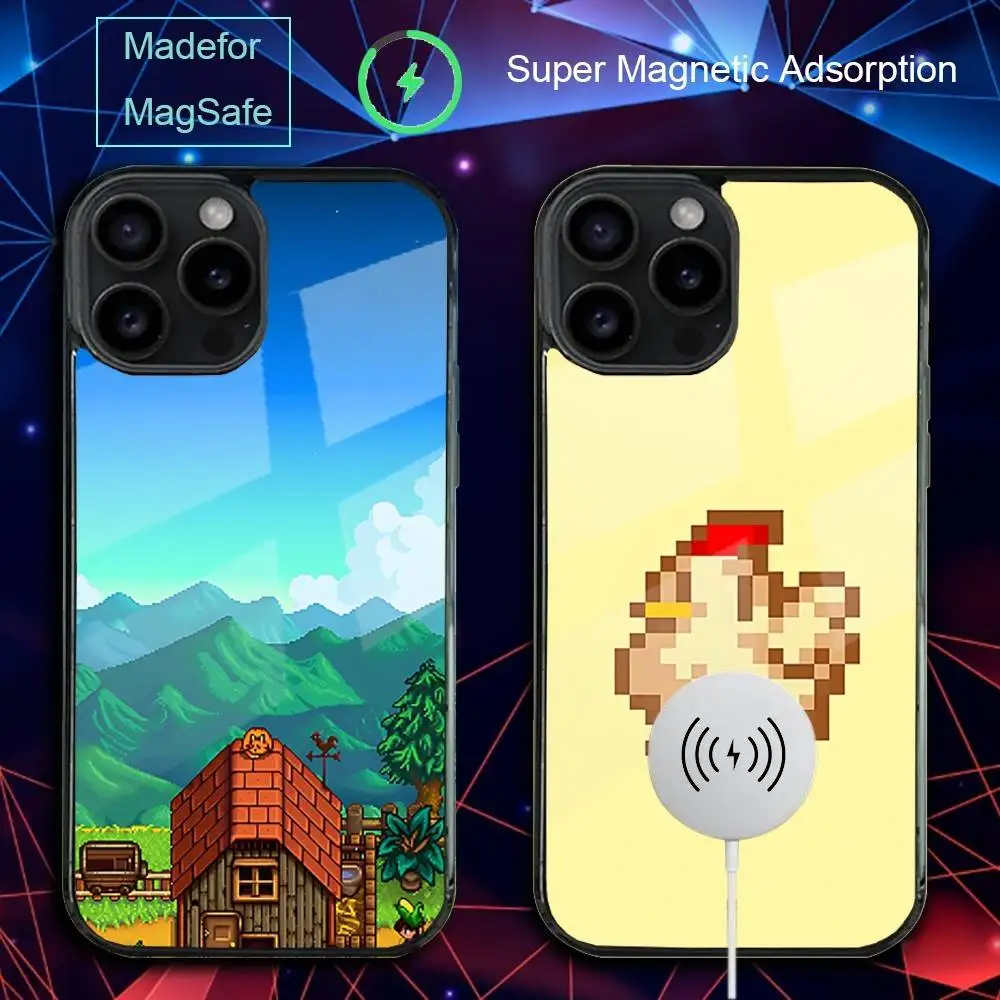 

S-Stardew Game V-Valley Phone Case For iPhone 17,16,15,14,13,12,11,Pro,Max,Plus,Mini,SE4,E Magnetic Magsafe Wireless Charging