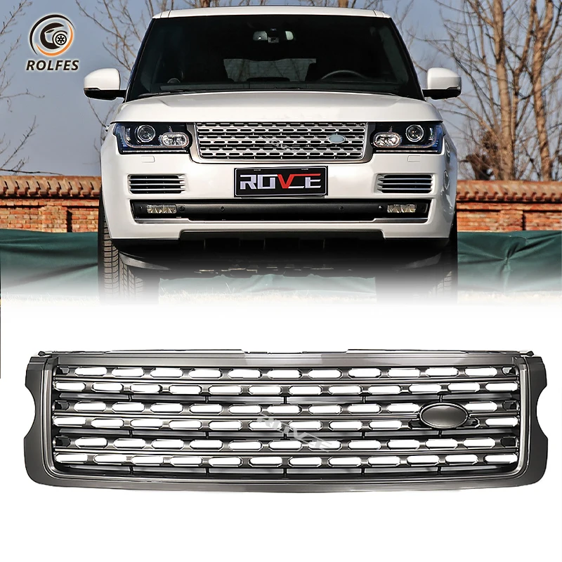 ROLFES Front Grille Racing Grills For Land Rover Range Rover Vogue L405 2013-2017 Upper Bumper Hood Mesh Grid Grill