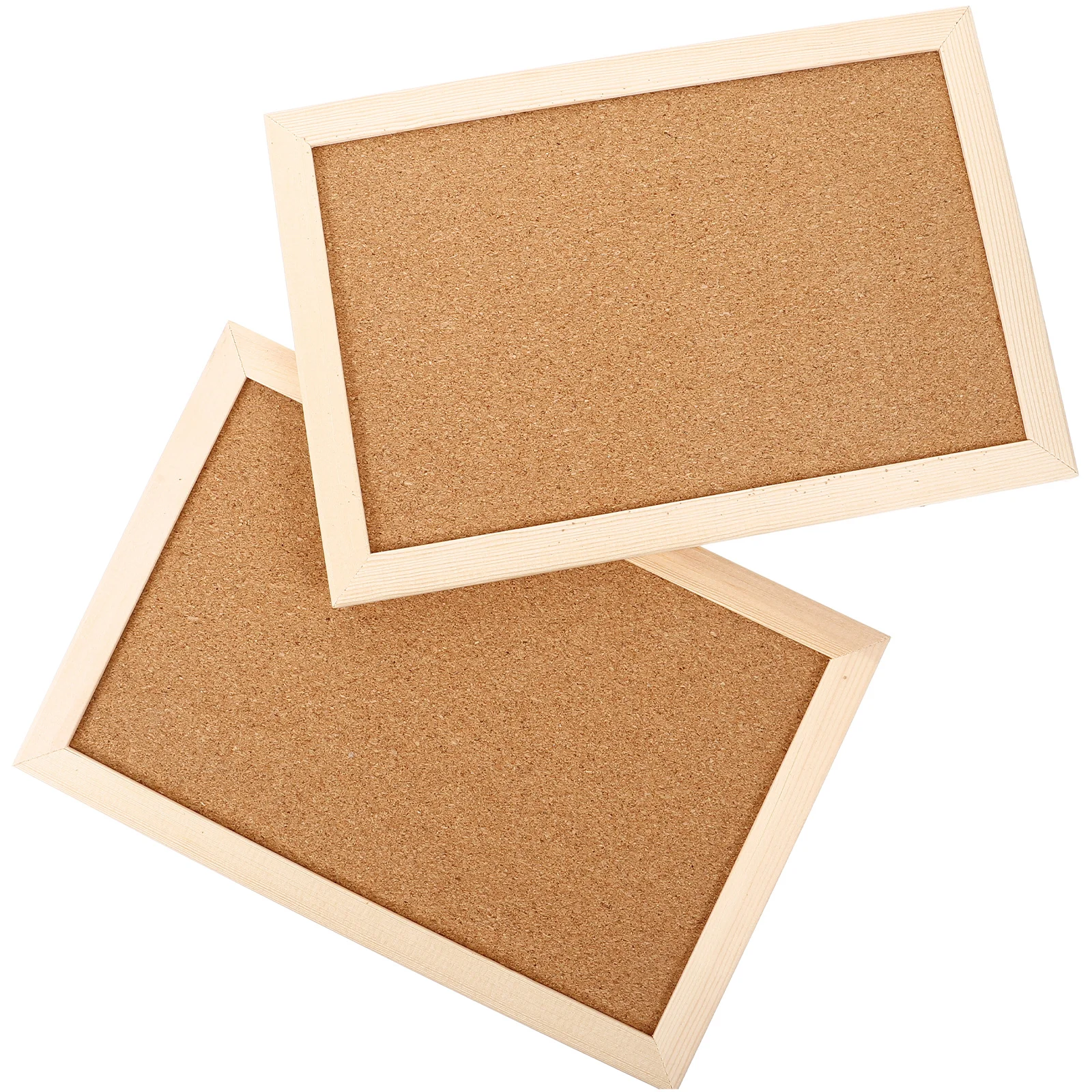 2Pcs Bulletin Board Natural Cork Surface Hanging Bulletin Boards for Office School Home Message Notice Display Board