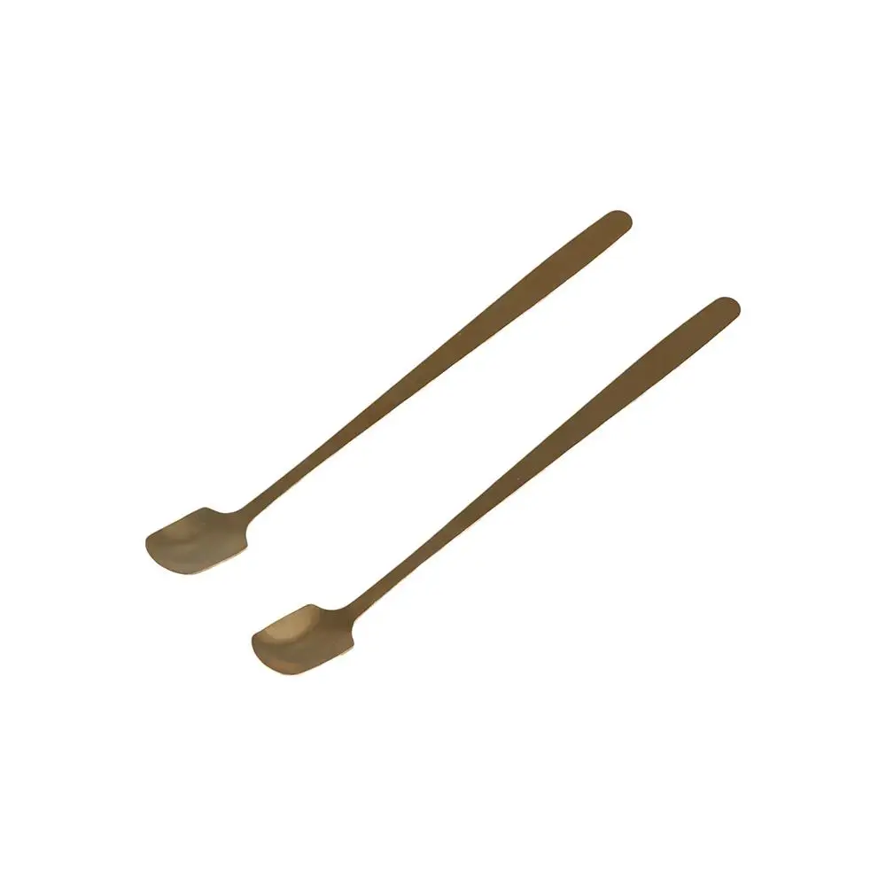 5pcs Mini Long Handle Square Teaspoon Stainless Steel Silver/gold Coffee Stirring Spoons Dessert Scoops Afternoon Tea