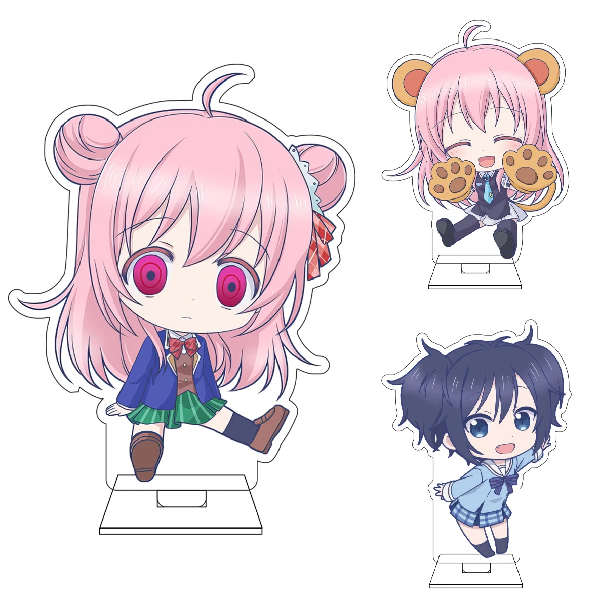 10CM Anime ‌ Happy Sugar Life Cosplay Niedliche Acryl-Figur Standplatte Koube Asahi Koube Shio SATOU MATSUZAKA Ornamente Geschenke