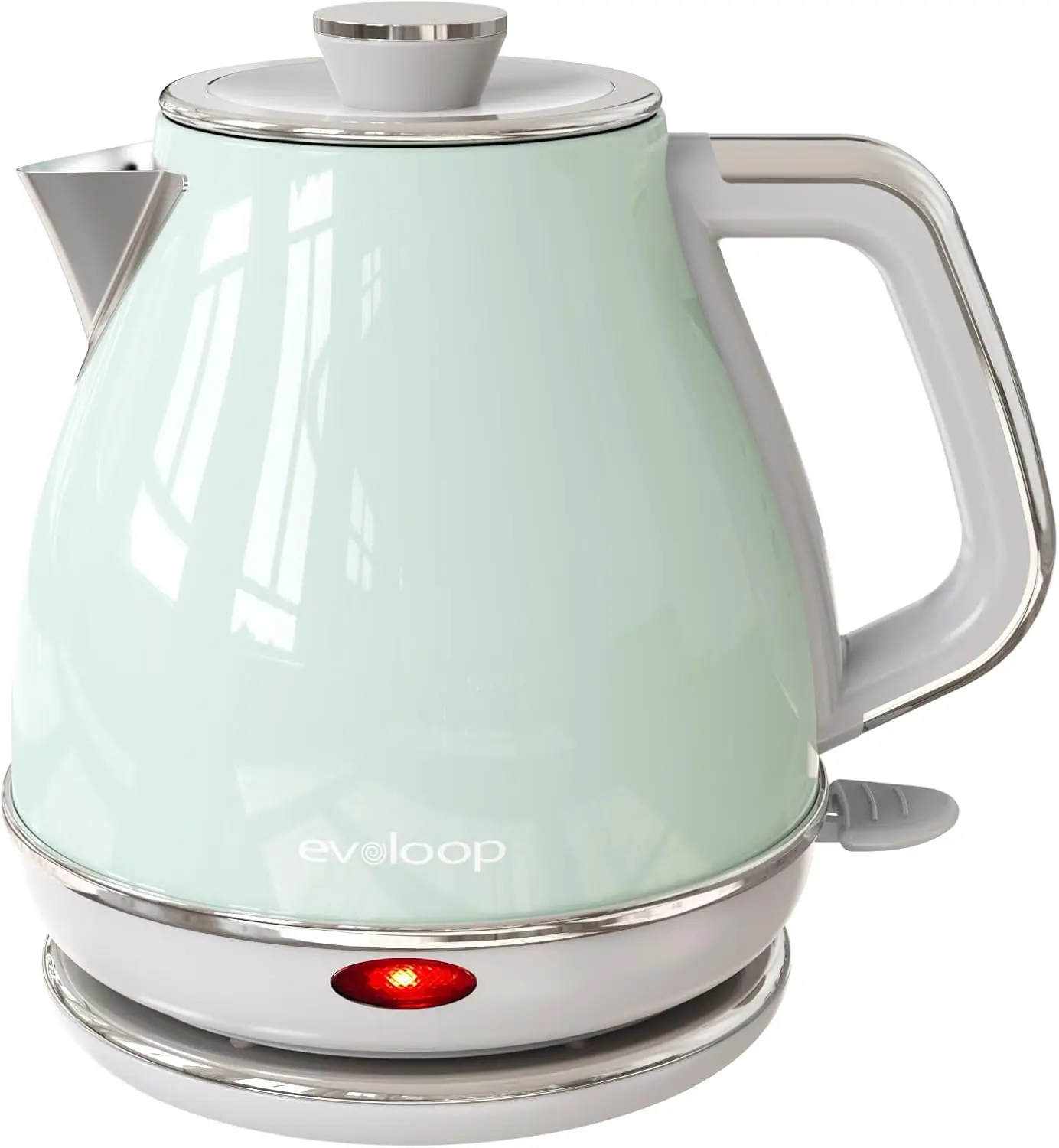 

Electric Tea Kettle, 1500W 1.0L Hot Water Boiler, Retro Stainless Steel Pot with Auto Shut-Off