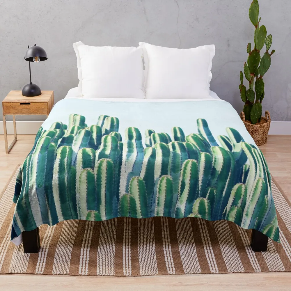 Cactus V2 #redbubble #home #lifestyle #buyart #decor Throw Blanket Cute Plaid warm winter anime Luxury Thicken Blankets